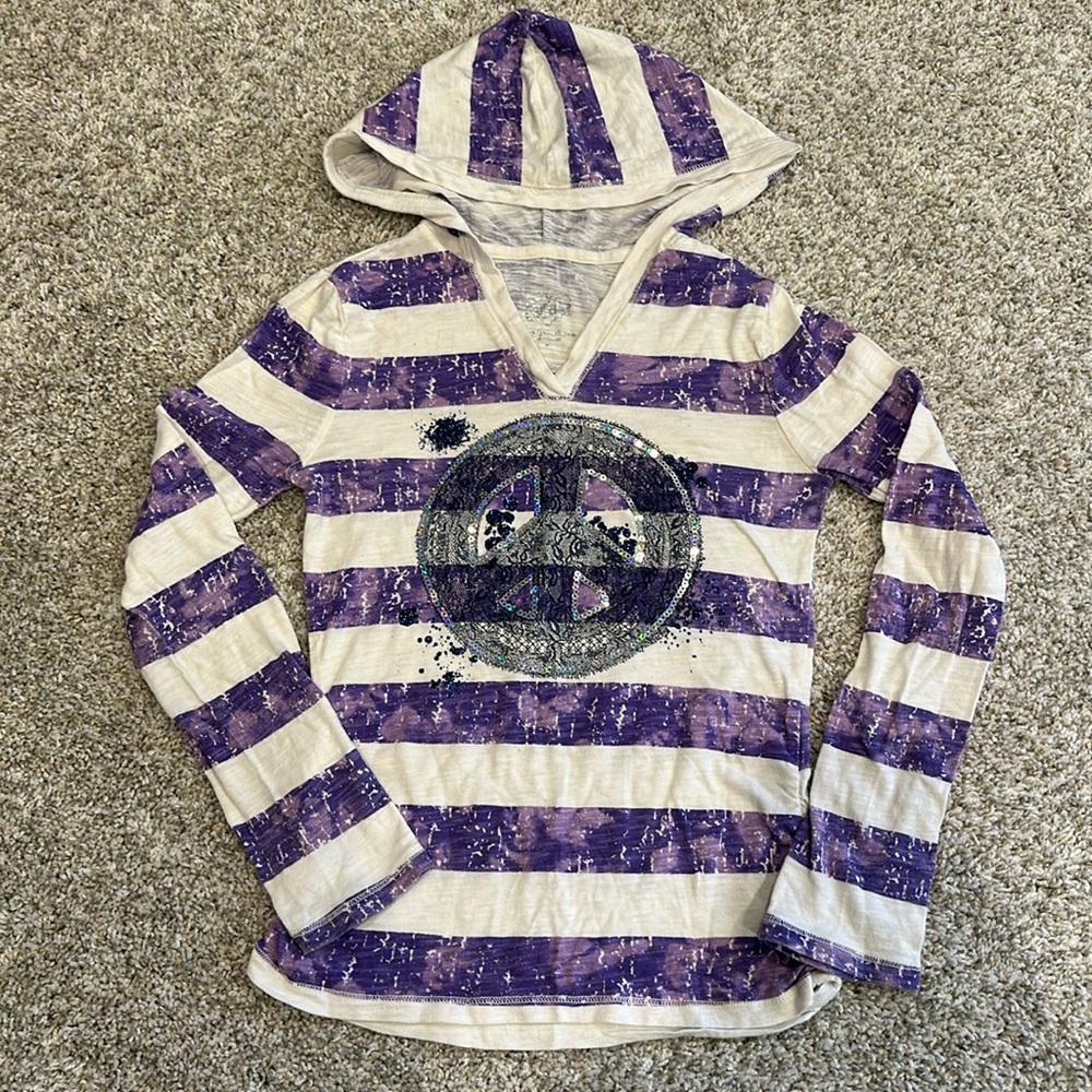 Justice long sleeve tee with hood